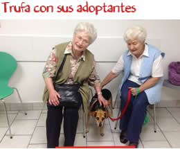 Trufa con sus adoptantes Trufa con sus adoptantes