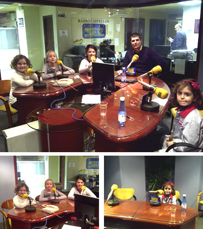 Olivia, María, Valentina y Sofía en la radio