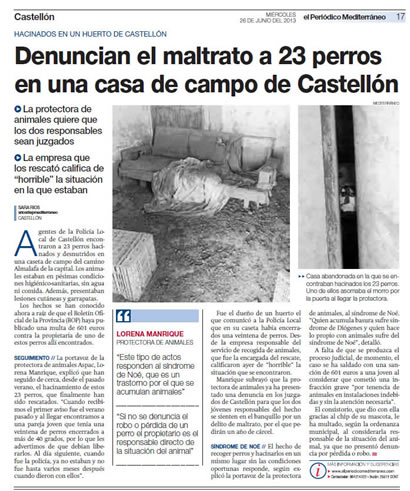Denuncia por maltrato a 23 perros en Catellón Denuncia por maltrato a 23 perros en Catellón